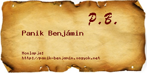 Panik Benjámin névjegykártya